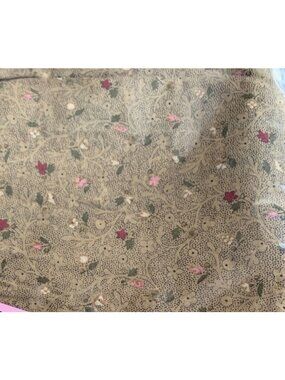 Brown Floral Cotton Fabric 1/2 yard x 44" Material Quilting Sewing Crafts